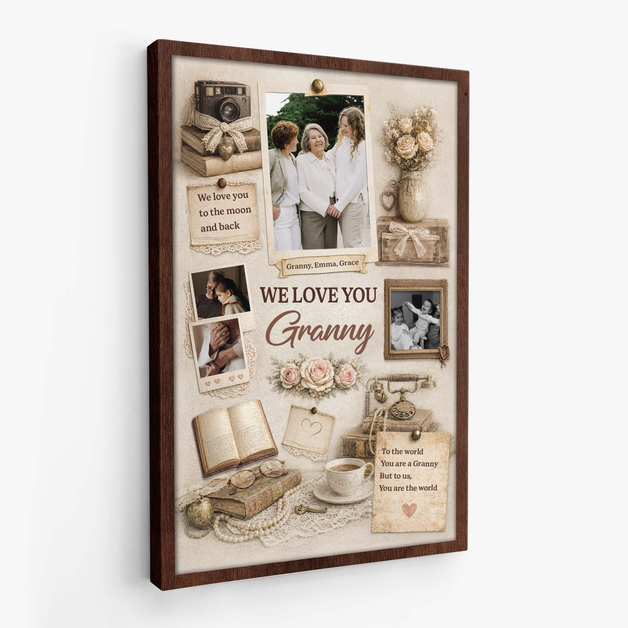 7747CUK2 personalised vintage photo canvas print for mumgranny 7747cttta