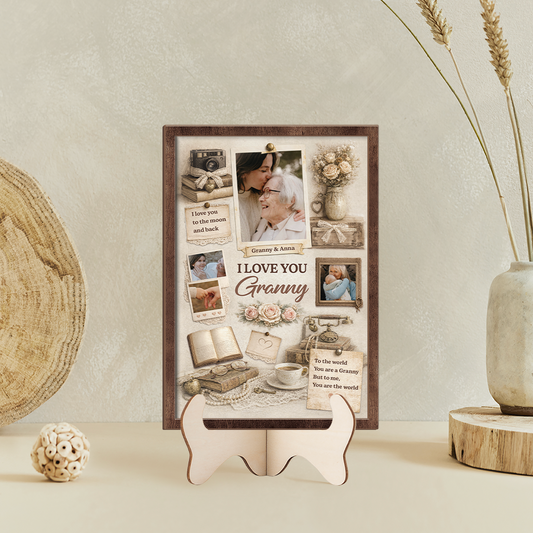 7747QUK2 personalised vintage photo wooden plaques for mumgranny 7747qttta