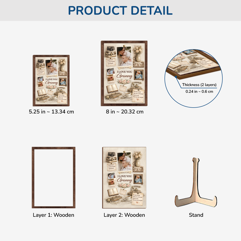 7747QUK3 personalised vintage photo wooden plaques for mumgranny 7747qttta