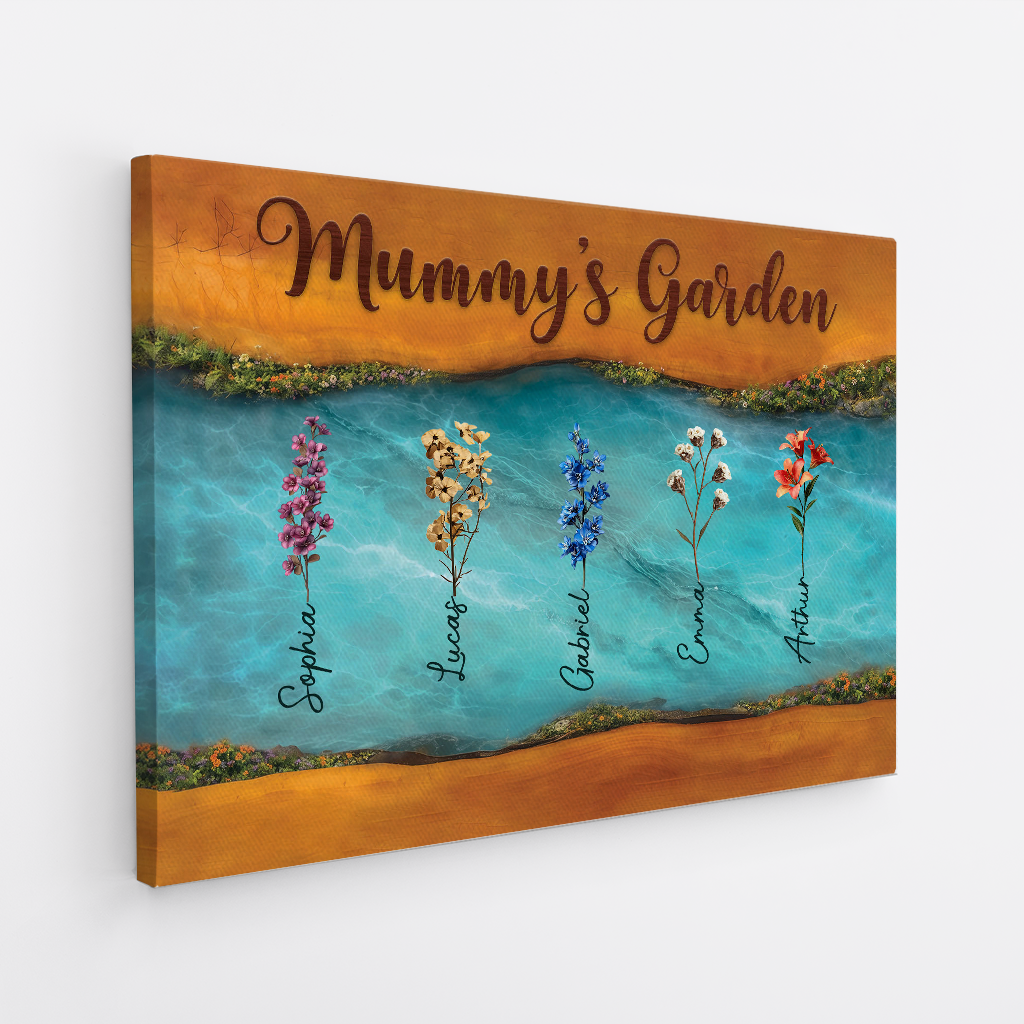 7749CUK2 3d printing effect personalised grannys garden canvas for grandmamum 7749c3hma