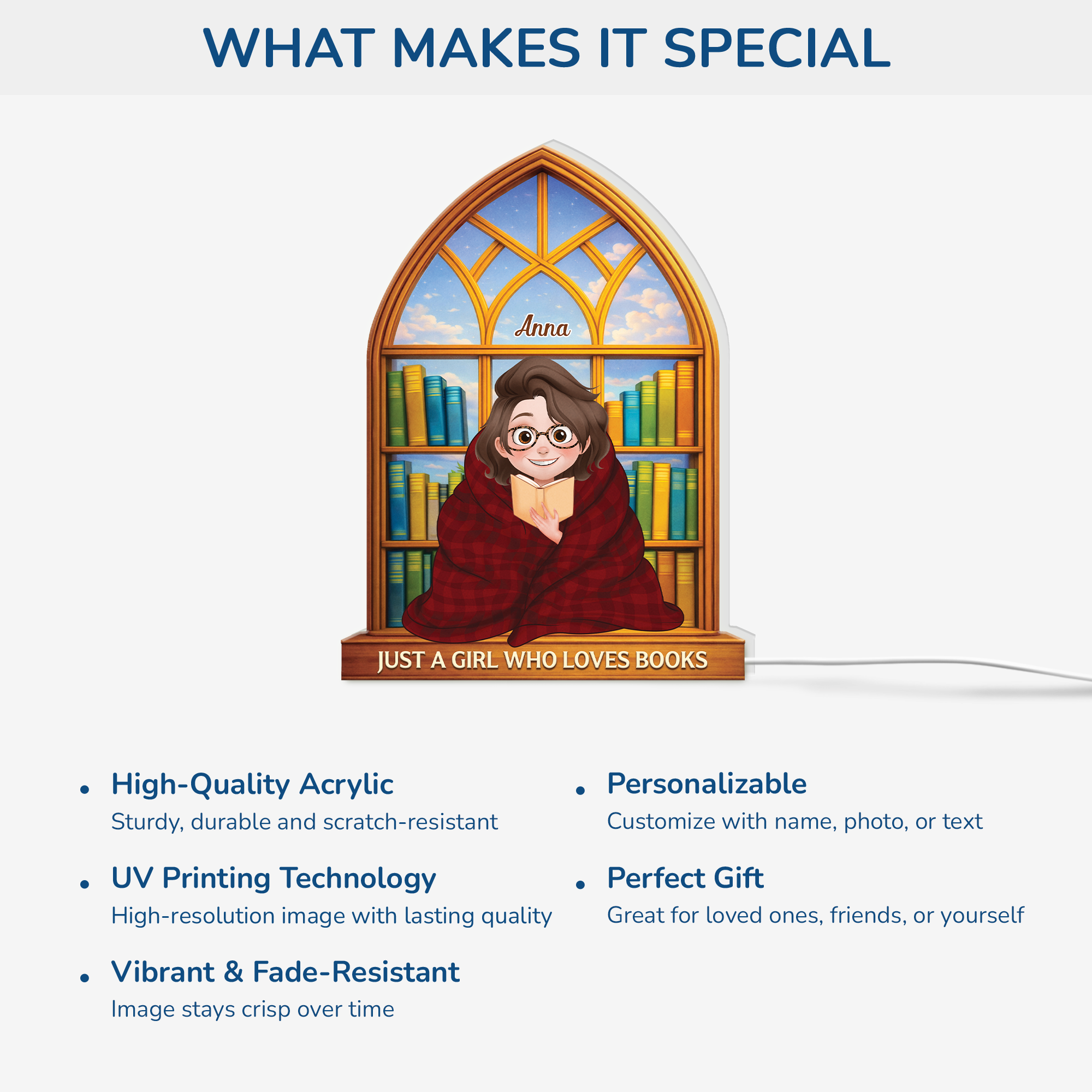 7755LUS4 just a girl who loves books light box custom gifts for book lovers 7755lurta