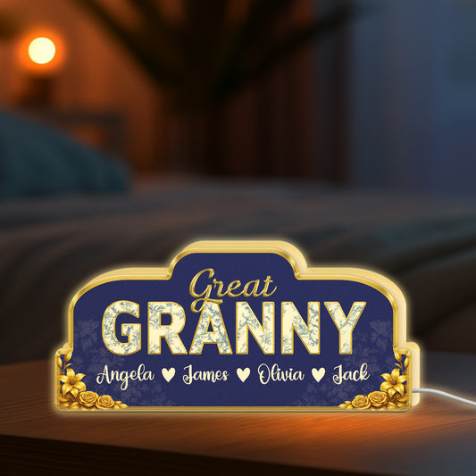 7757LUK1 personalised light box with grandkids names for granny and grandad 7757ltlna