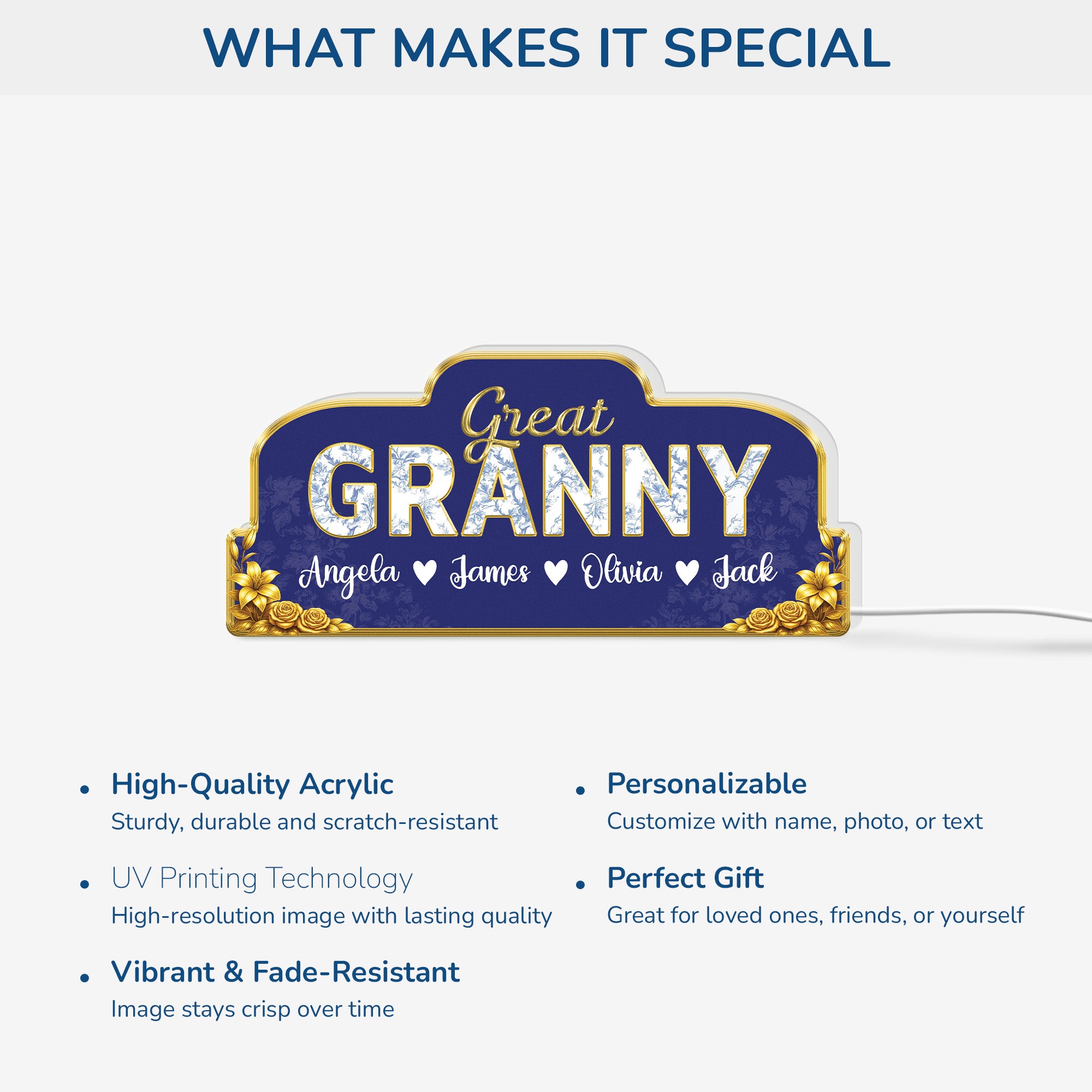 7757LUK3 personalised light box with grandkids names for granny and grandad 7757ltlna