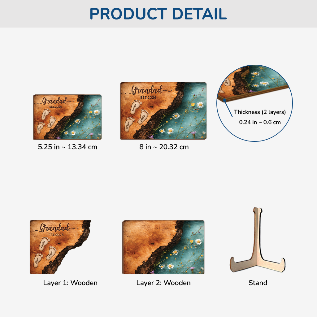 7768QUK3 personalised grandadgranny est wooden plaque for grandmagrandad 7768q6rnb