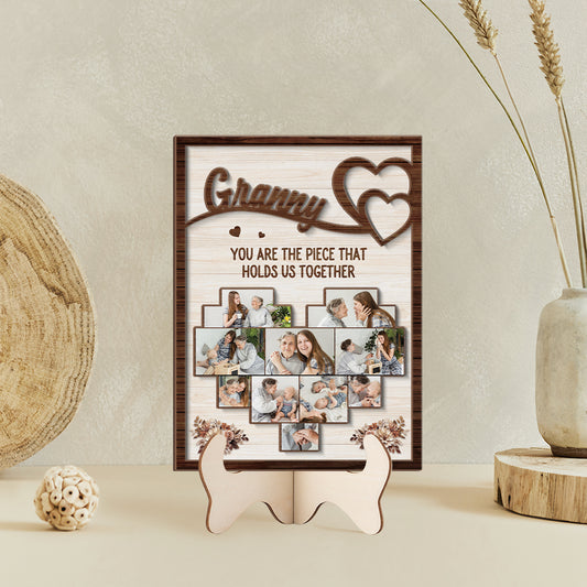 7769QUK2 personalised grannymum you are the piece that holds us together wooden plaque 7769q6pma