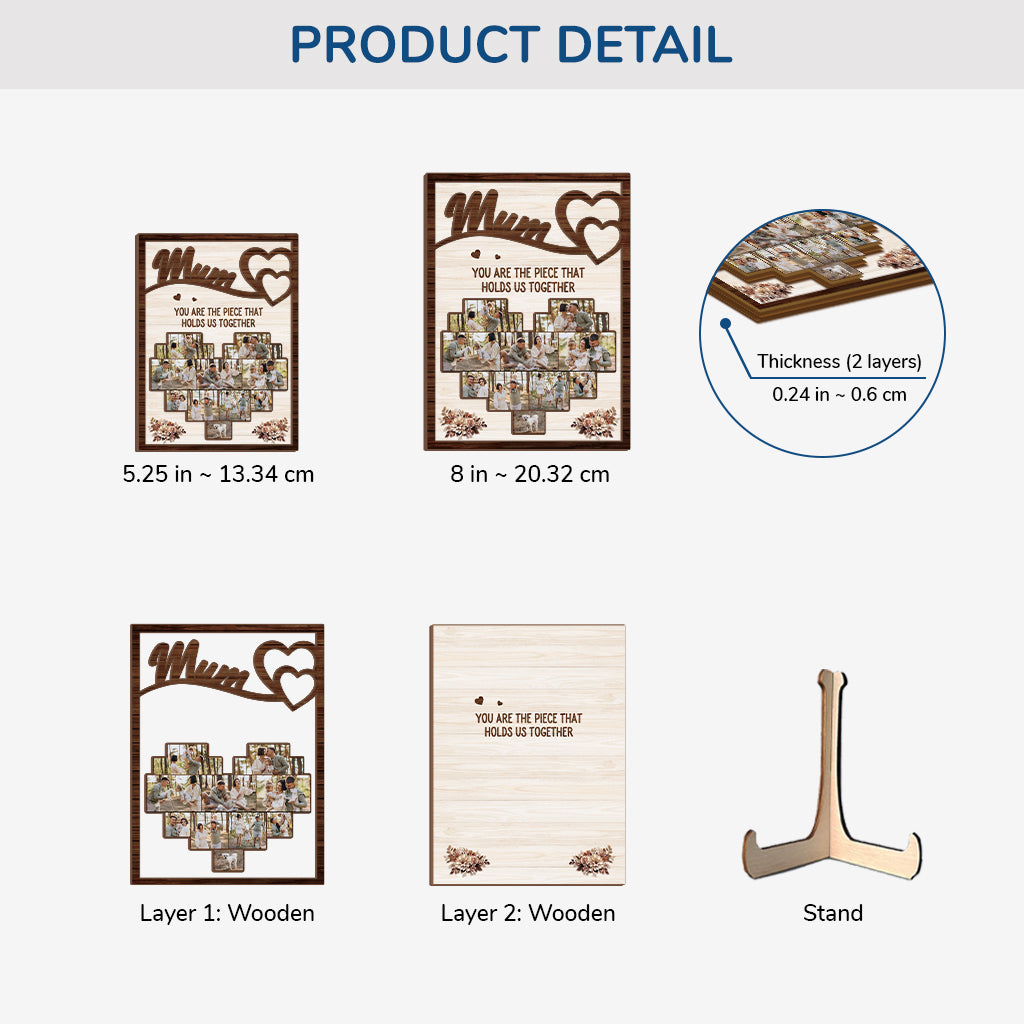 7769QUK3 personalised grannymum you are the piece that holds us together wooden plaque 7769q6pma