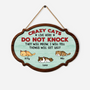 7772QUK1 personalised wooden crazy cats live here do not knock sign 7772q6chc