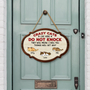 7772QUK2 personalised wooden crazy cats live here do not knock sign 7772q6chc