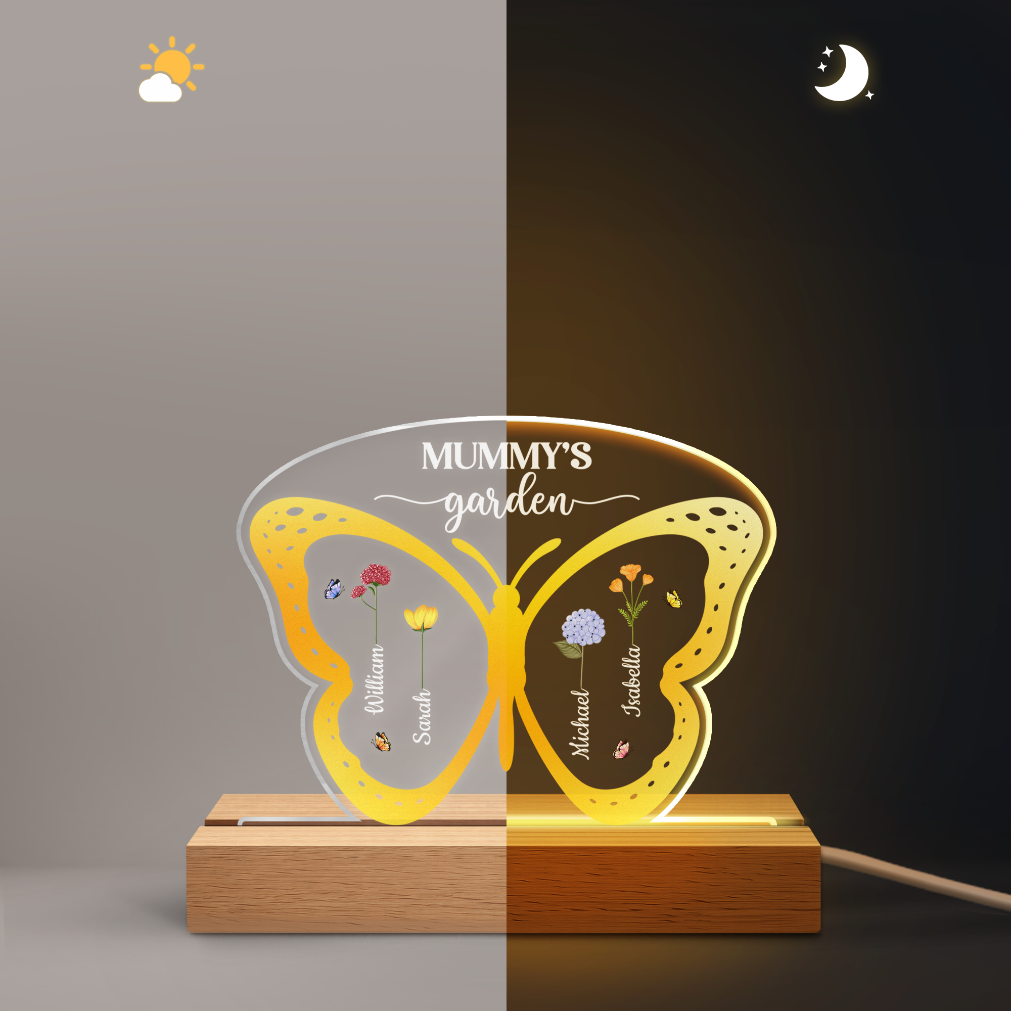 7782LUK5 personalised mumgrannys garden butterfly night light 7782l8ywa