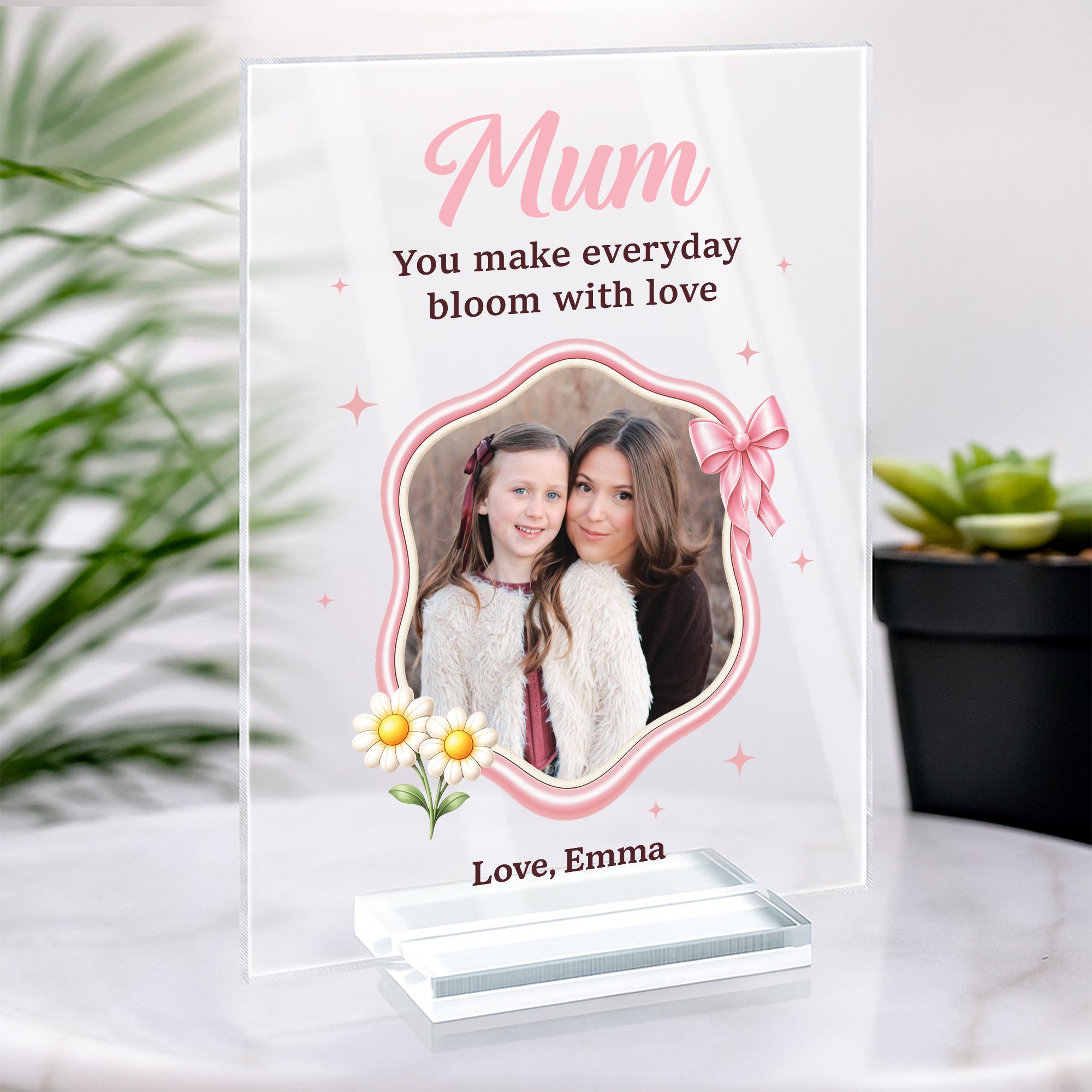 7786RUK2 personalised acrylic photo plaque with stand for grannymum 7786r8pta
