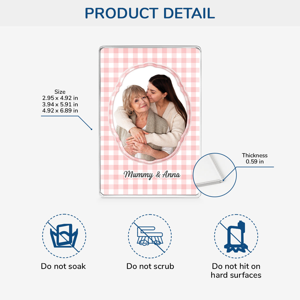 7792RUK3 personalised photo rectangle acrylic plaque for mumdad 7792r3qca