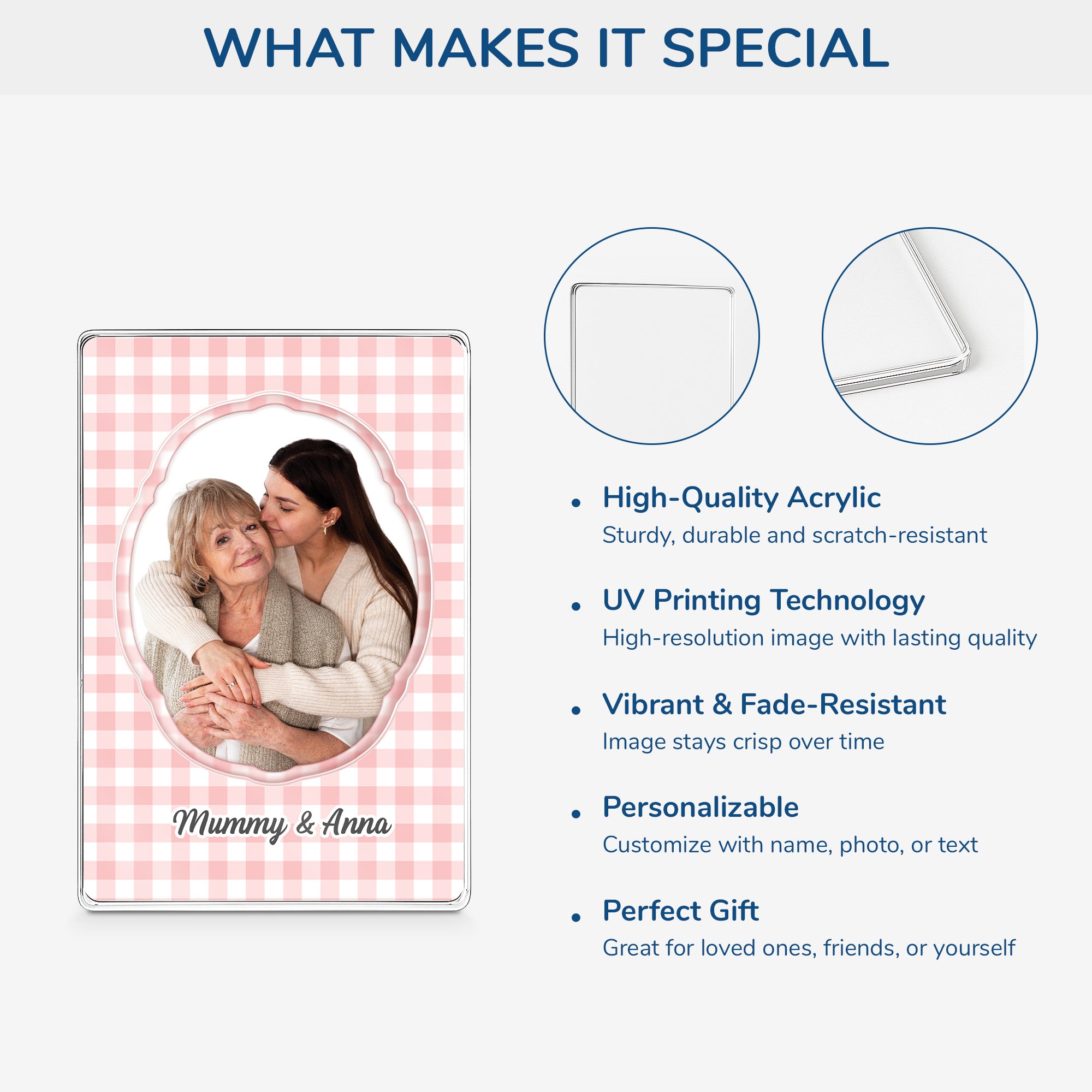 7792RUK4 personalised photo rectangle acrylic plaque for mumdad 7792r3qca