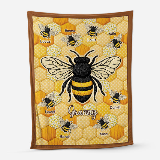 7793BUK1 3d printing effect personalised fleece bee blanket for grannymum 7793bsqwa