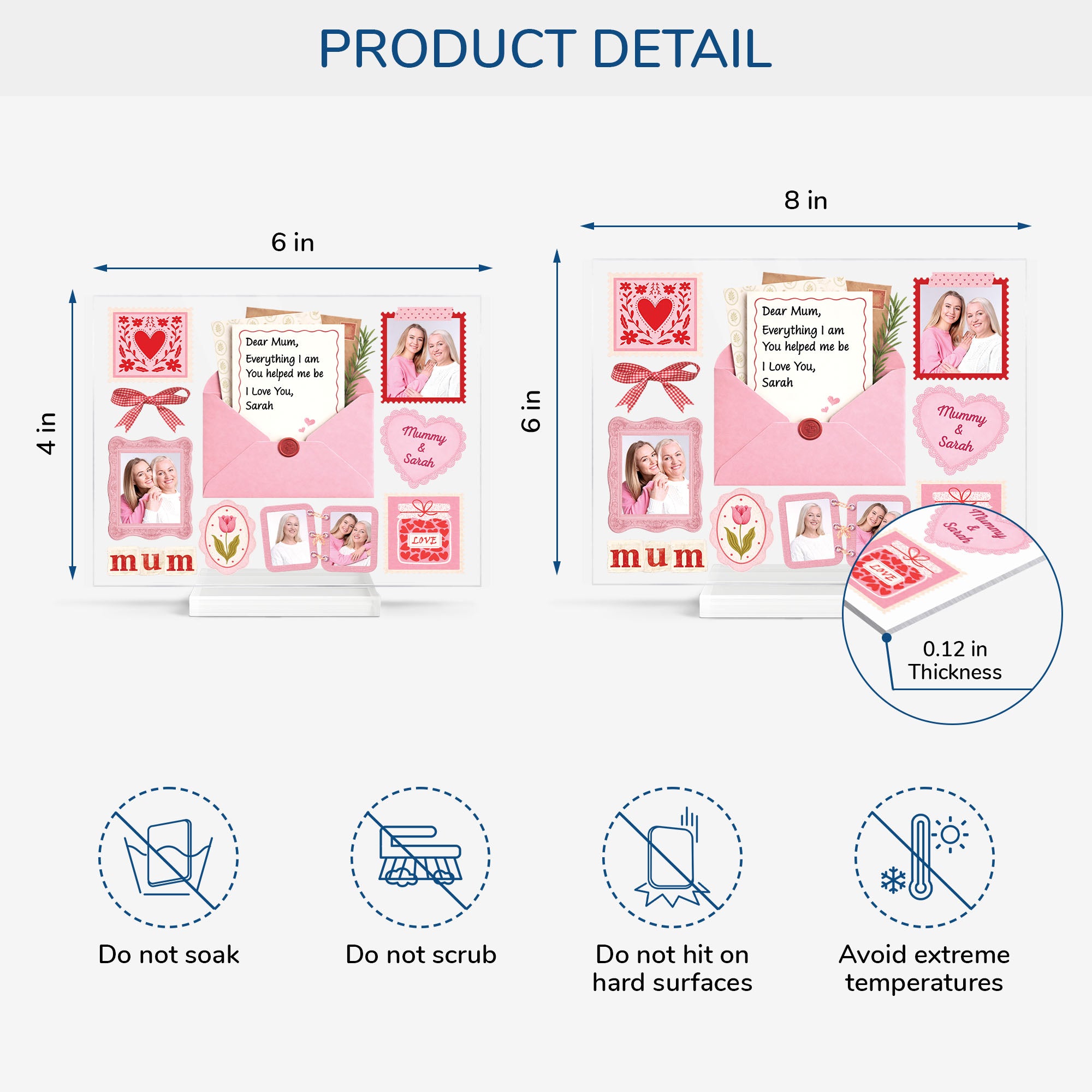 7795RUK1 custom mothers day photo acrylic plaque with stand_ for mumgranny 7795rcvwa_3