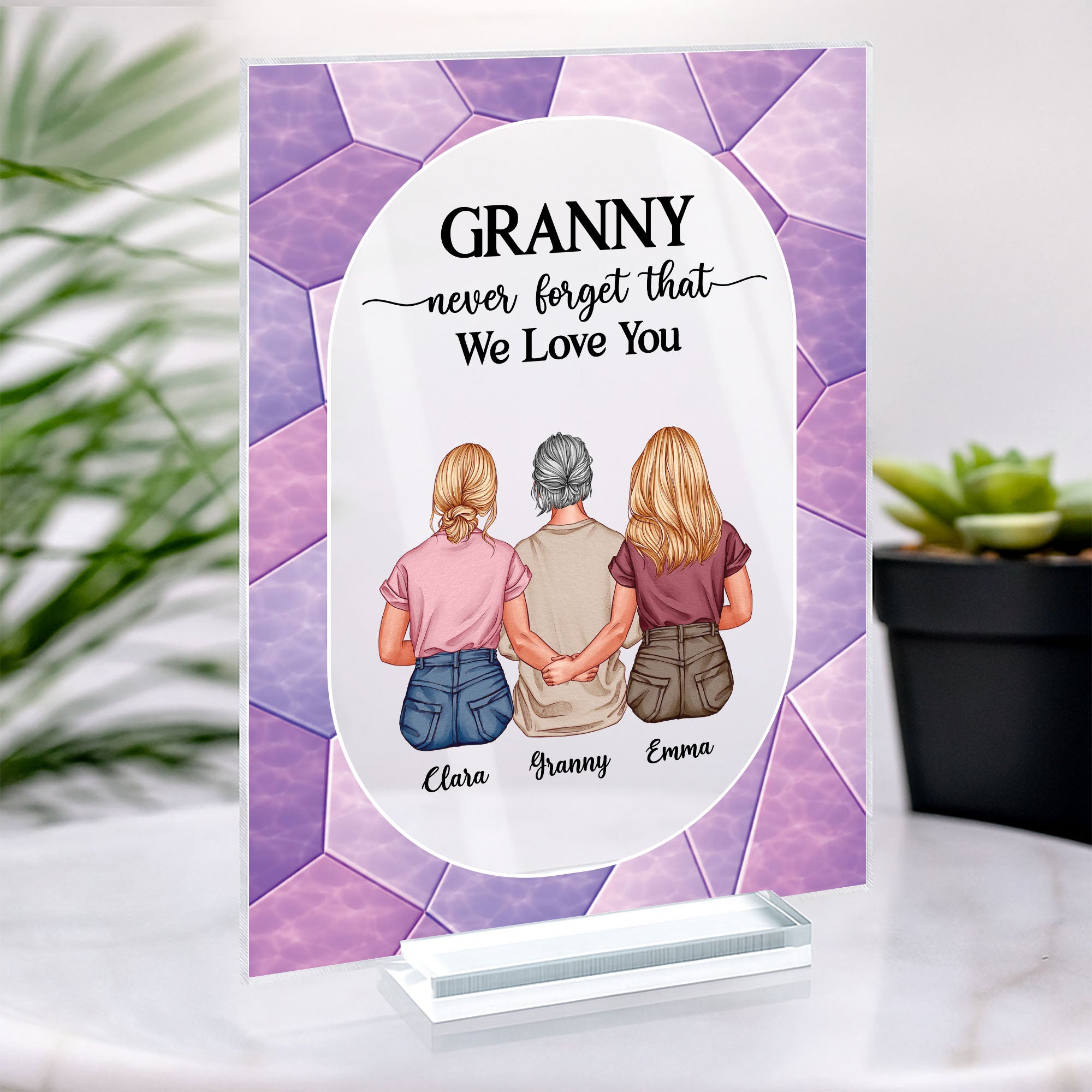 7798RUK1 personalised never forget that i love you acrylic plaque with stand for mumgranny 7798rcvma_2