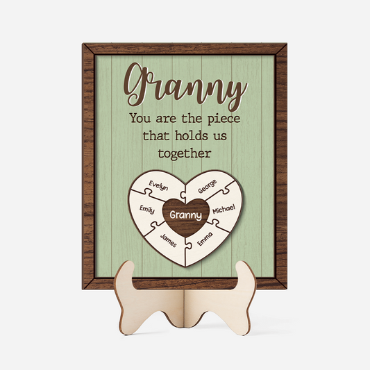 7802QUK1 personalised mum you are the piece that holds us together_ wooden plaque 7802qshha
