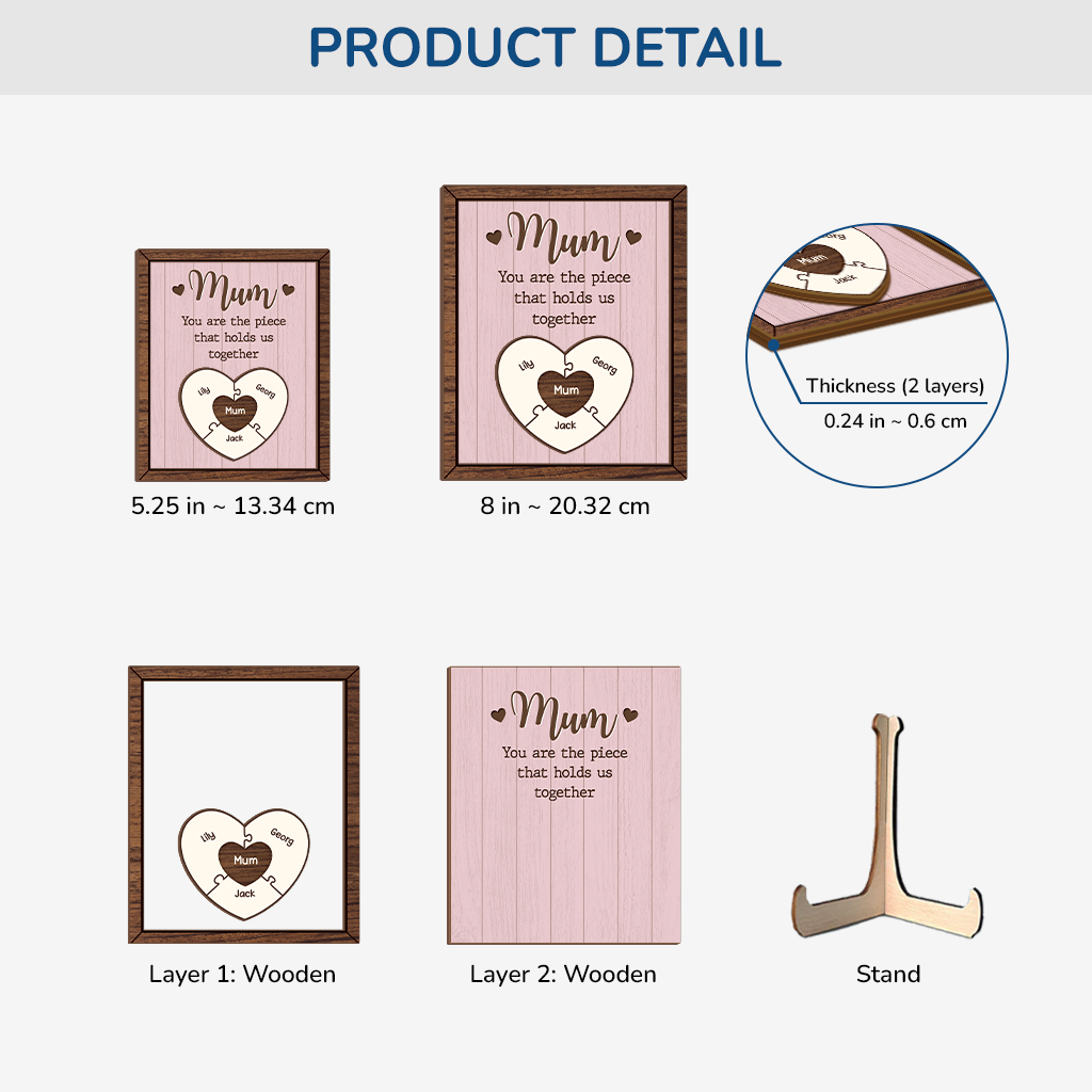 7802QUK3 personalised mum you are the piece that holds us together_ wooden plaque 7802qshha