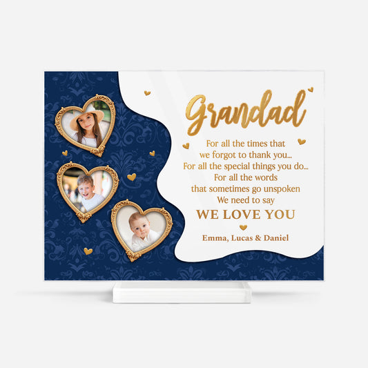 7803RUK1 personalised i love you photo acrylic plaque with stand for grannygrandad 7803rtpab