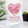 7809RUK2 personalised pink heart acrylic plaque with stand for grannymum 7809r8fca