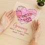 7809RUK3 personalised pink heart acrylic plaque with stand for grannymum 7809r8fca