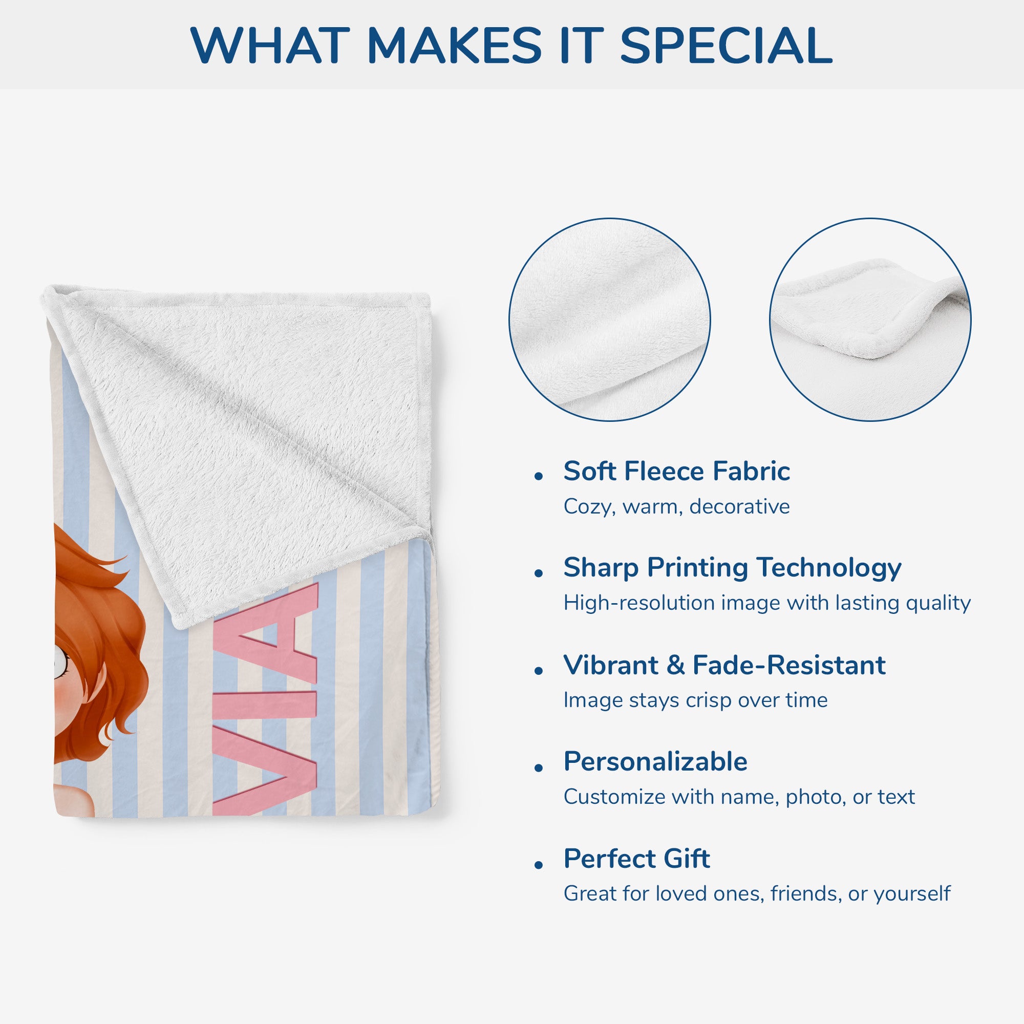 7814BUS4 striped throw blanket with name personalized gifts for himher 7814bcqca