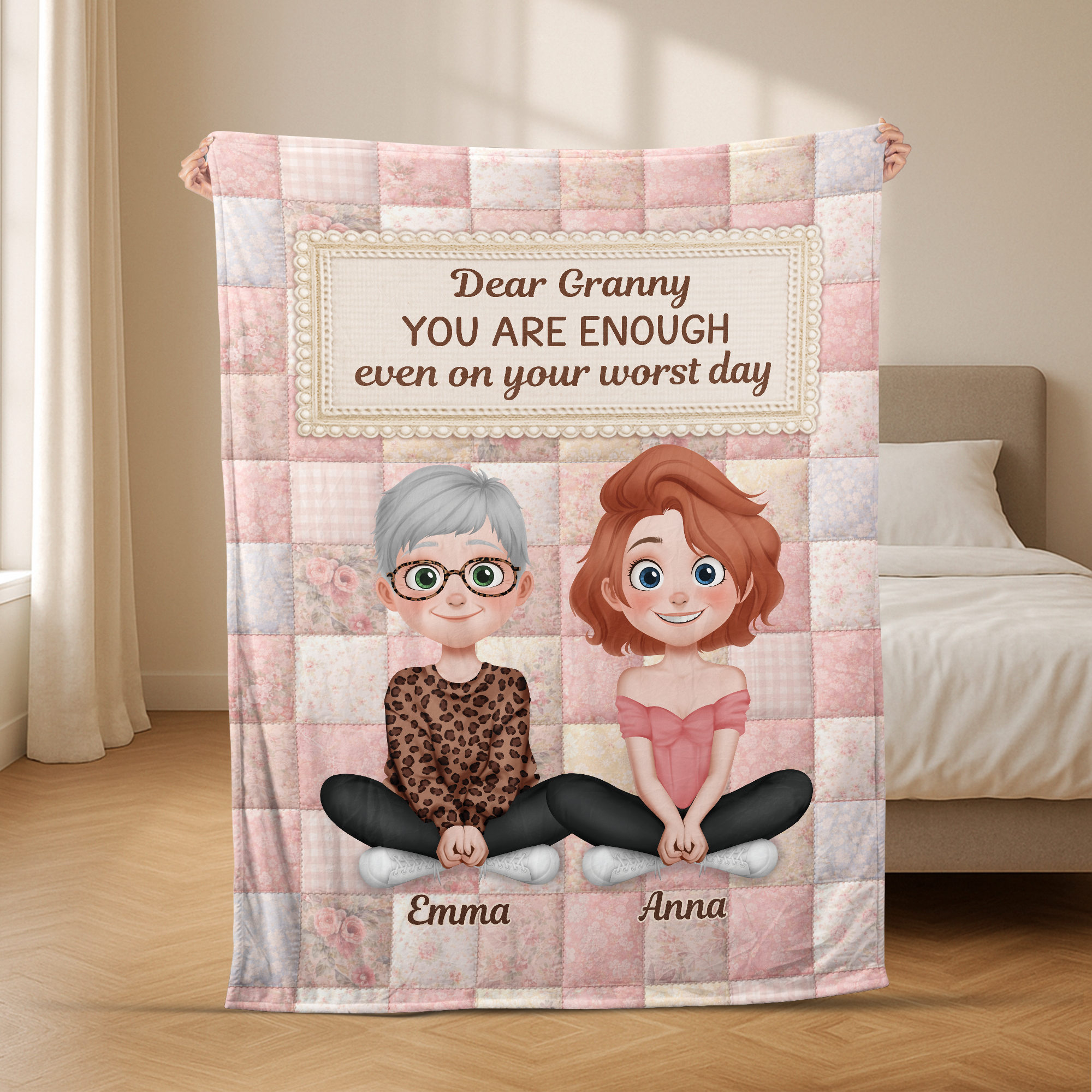 7815BUK2 3d printing effect personalised dear mummygrandma you are enough fleece blanket 7815bcfc5