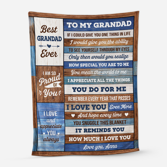 7829BUK1 personalised i love you fleece blanket_ for granny and grandad 7829bsttb