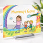 7834RUK2 personalised mummys gang acrylic plaque with stand for mumdad 7834rtpta