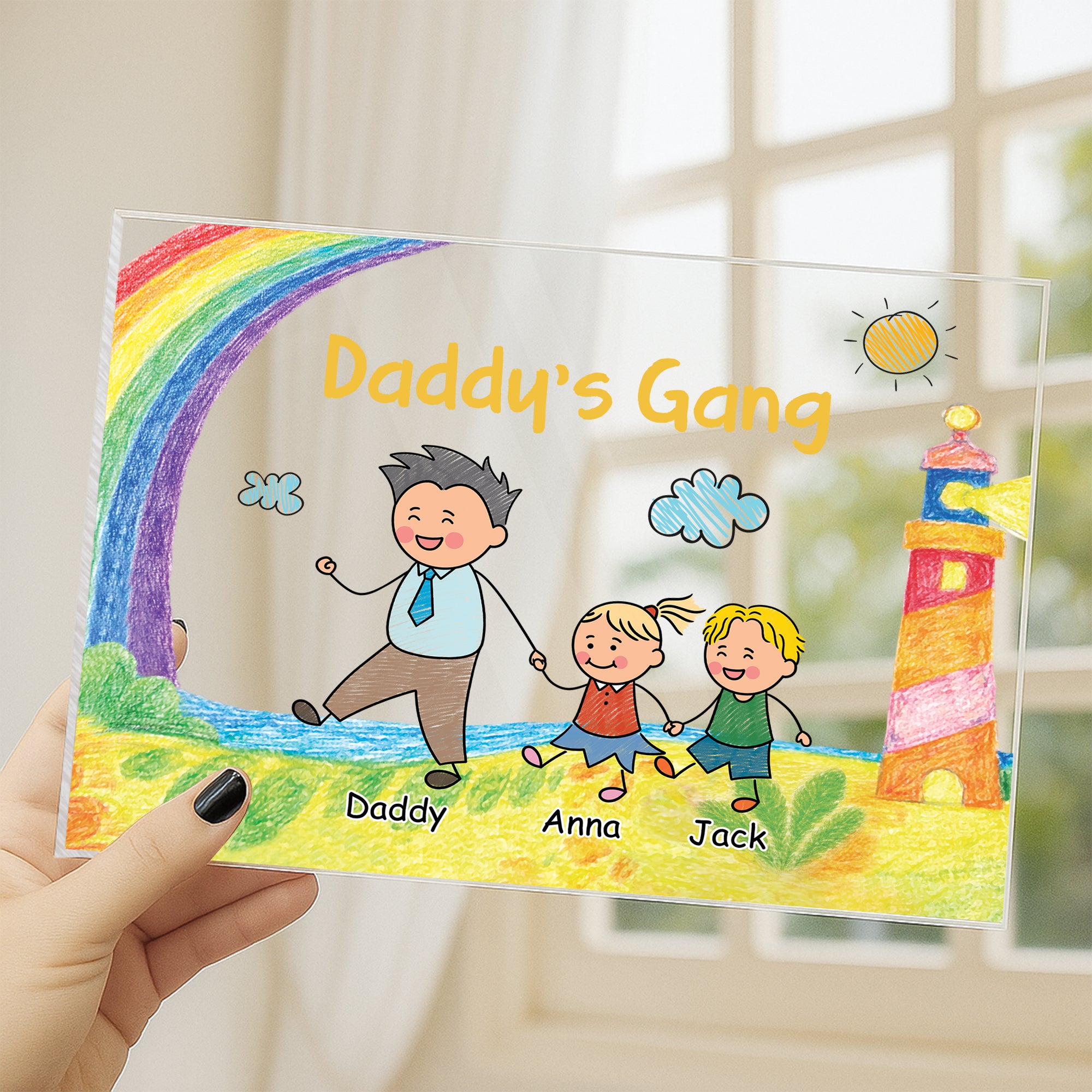7834RUK3 personalised mummys gang acrylic plaque with stand for mumdad 7834rtpta