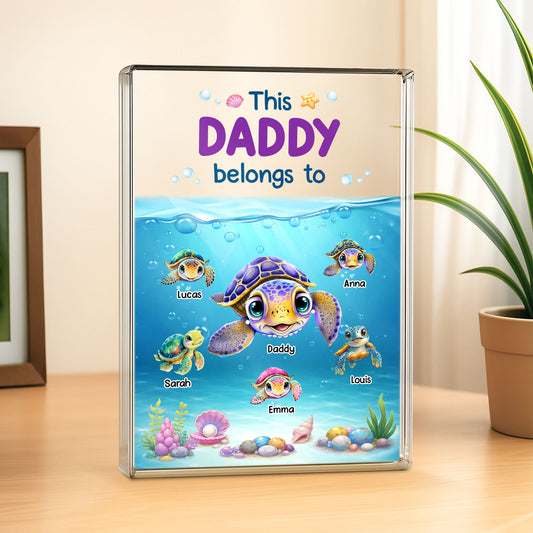 7837RUK1 personalised sea turtle rectangle acrylic plaque for mumdad 7837r6vwa_1