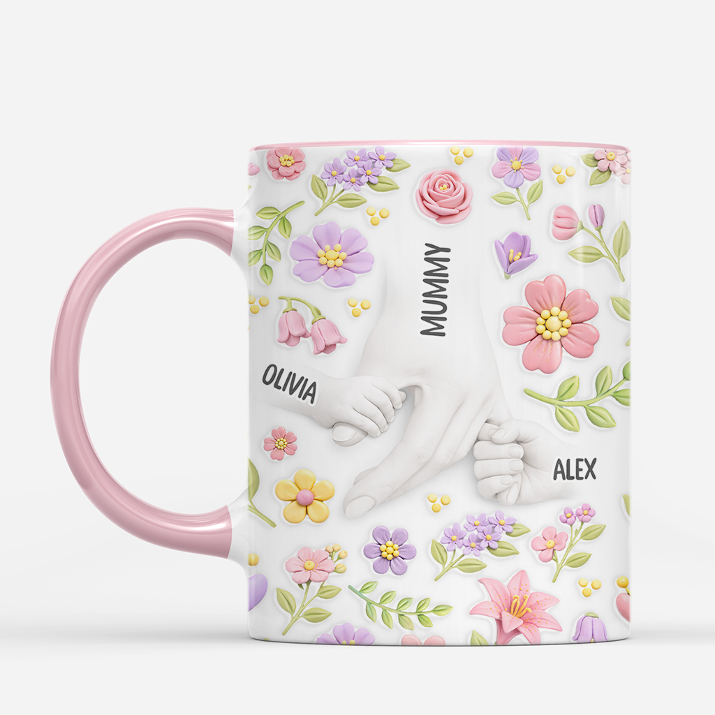 7867MUK2 3d printing effect personalised flower mug for mothers day for mumgranny 7867mshna