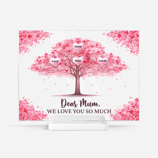 7889RUK1 personalised family tree acrylic plaque with stand for mumdad 7889rtpca