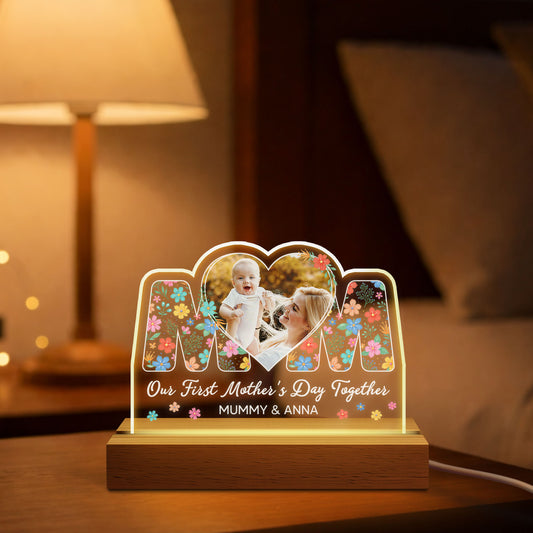 7890LUK1 personalised our first mothers day together photo night light_ for mumdad 7890ltvwa