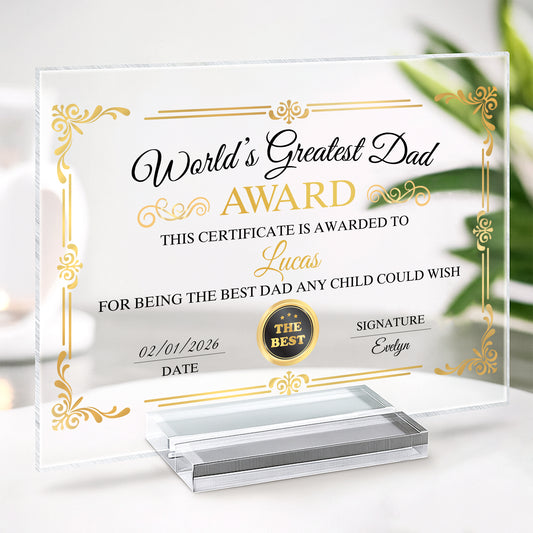 7894RUK2 personalised acrylic award plaque with stand for mumgrandma 7894rcpaa