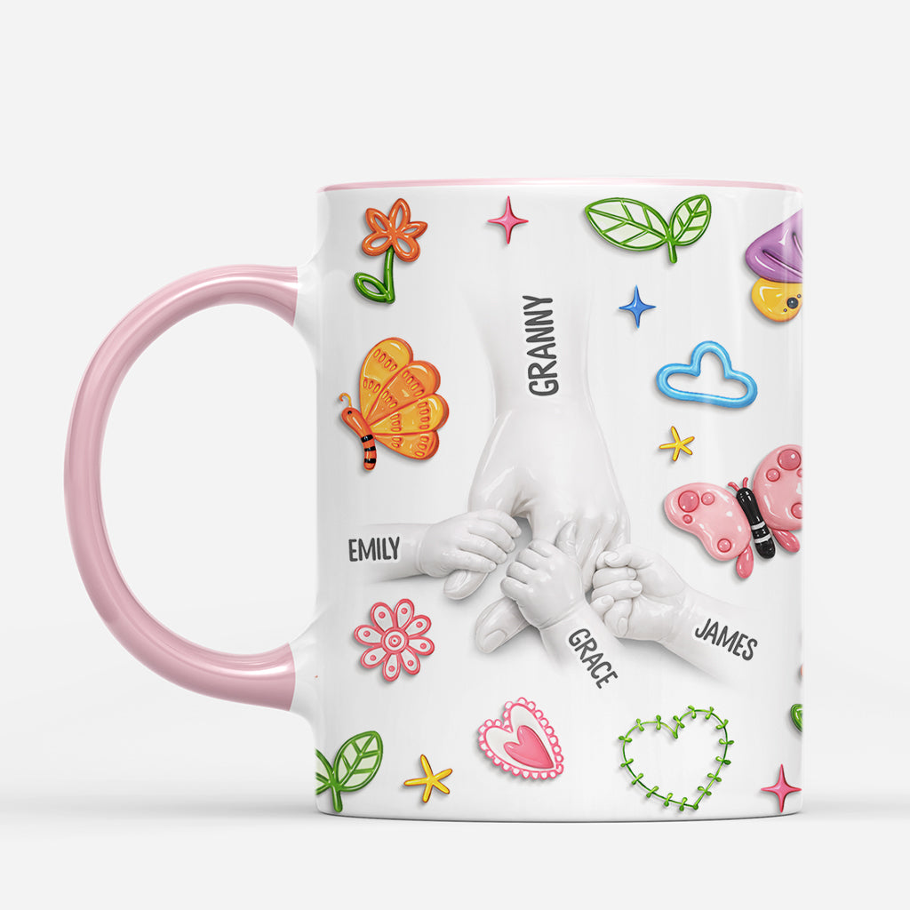 7907MUK2 3d printing effect personalised holding mums hand mug with flowers for mumgrandma 7907m6pna