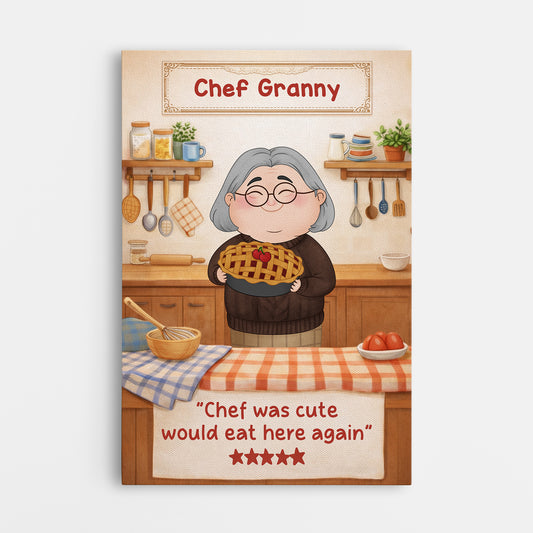7925CUK1 personalised chef was cute would eat here again canvas for mumgranny 7925cspza