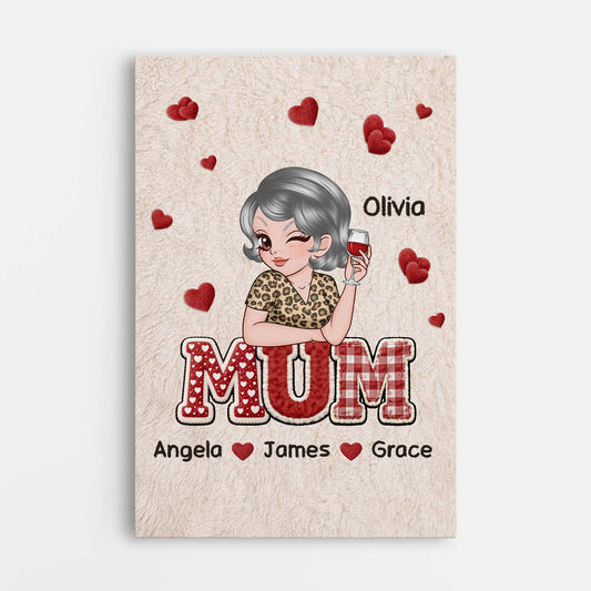 7941UK1 personalised mama canvas with names  hearts for mum_granny 7941ctqna