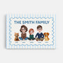 7945CUK1 personalised family name canvas art print for family with pet 7945c3vmf_2