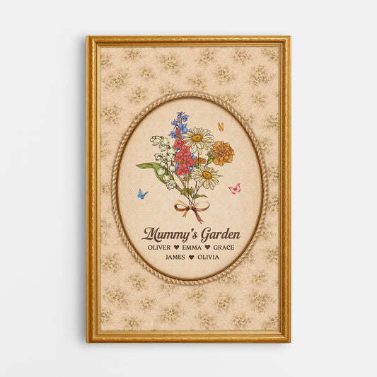 7951CUK1 3d printing effect personalised mummys garden _canvas for mumgrandma 7951ccpca