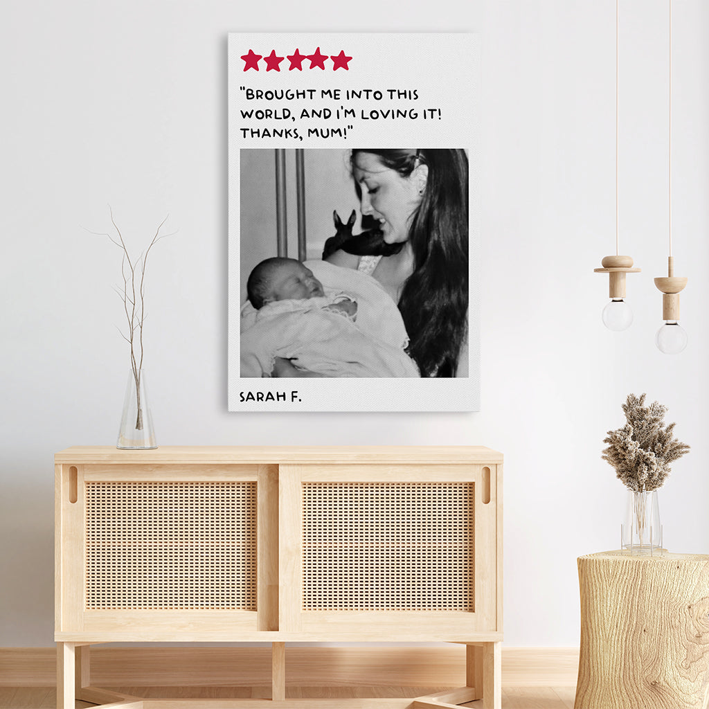 7969CUK3 personalised 5 star review photo canvas print for mom on mothers day 7969ccpwa