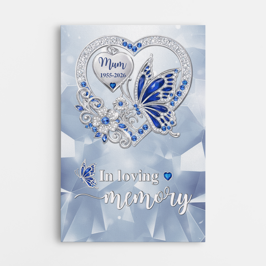 7971CUK1 personalised butterfly memorial canvas_ for loss of mumdad 7971ctfha