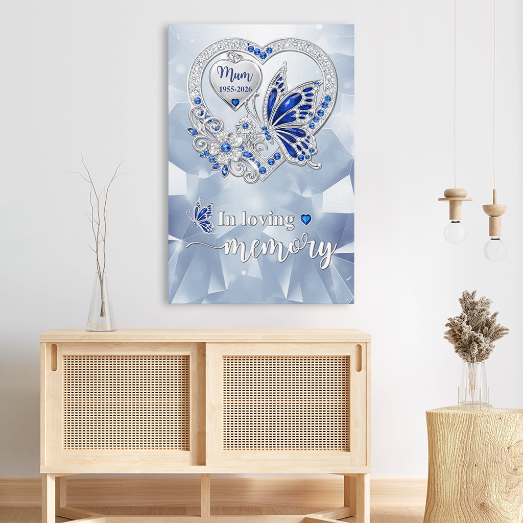 7971CUK3 personalised butterfly memorial canvas_ for loss of mumdad 7971ctfha