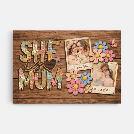 7972CUK1 personalised she is mum canvas with photos for mumgrandma 7972ctqna