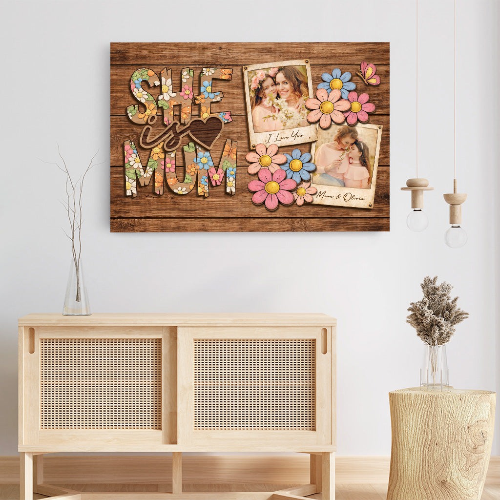 7972CUK3 personalised she is mum canvas with photos for mumgrandma 7972ctqna
