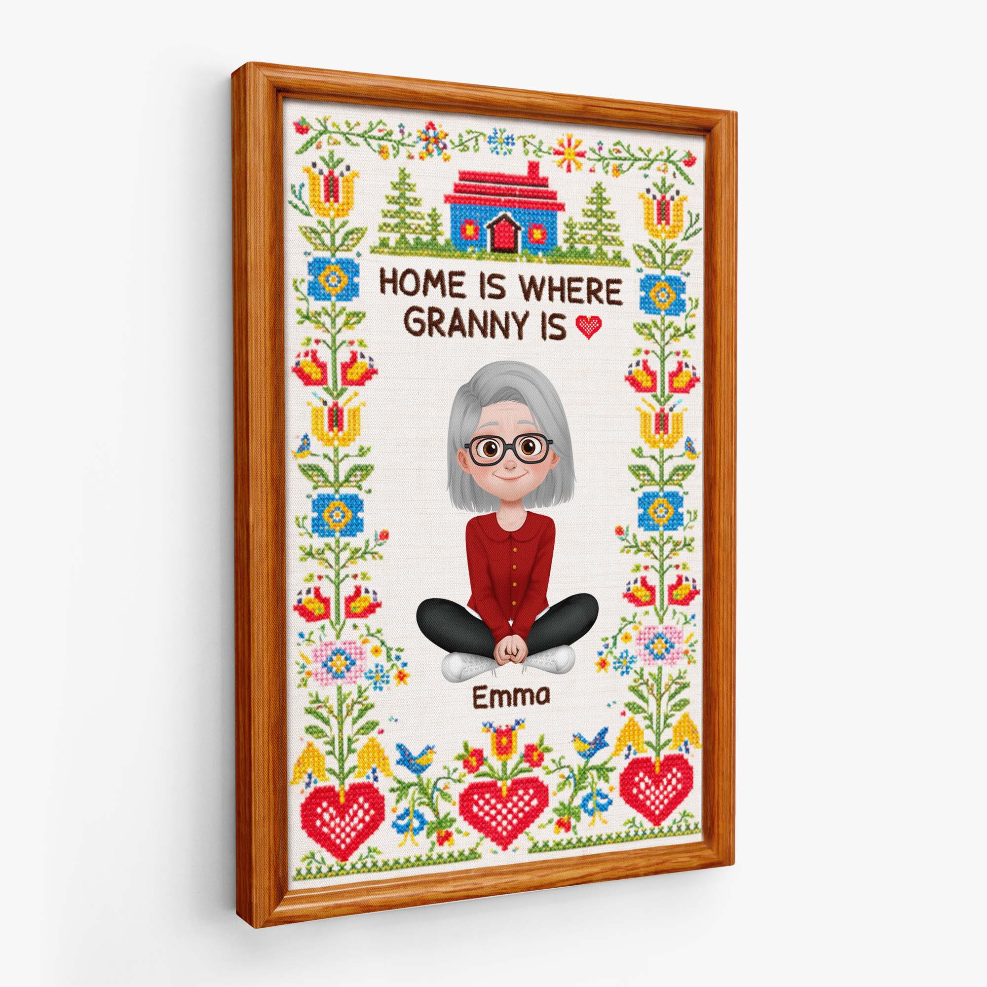 7975CUK1 personalised home is where mum is canvas for mumgrandma 7975ccvca_2
