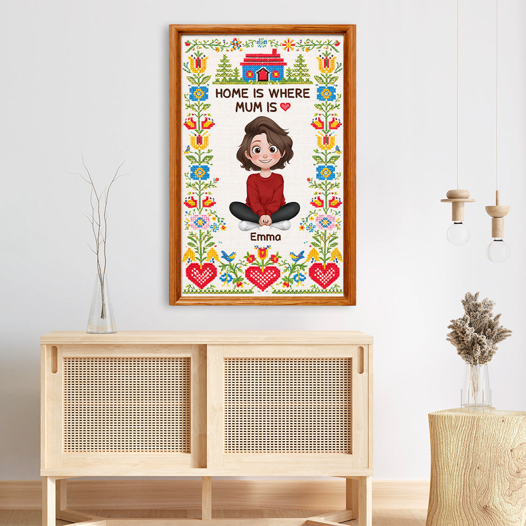 7975CUK1 personalised home is where mum is canvas for mumgrandma 7975ccvca_3