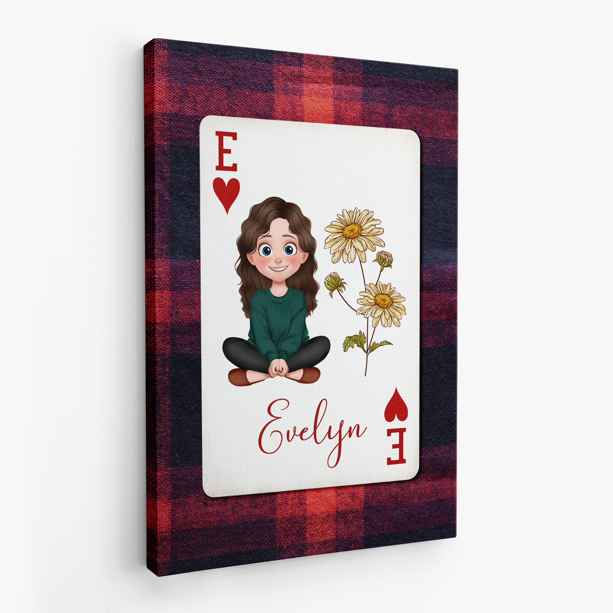 7976CUK2 personalised playing card canvas wall art for mumgrandma 7976ctfna