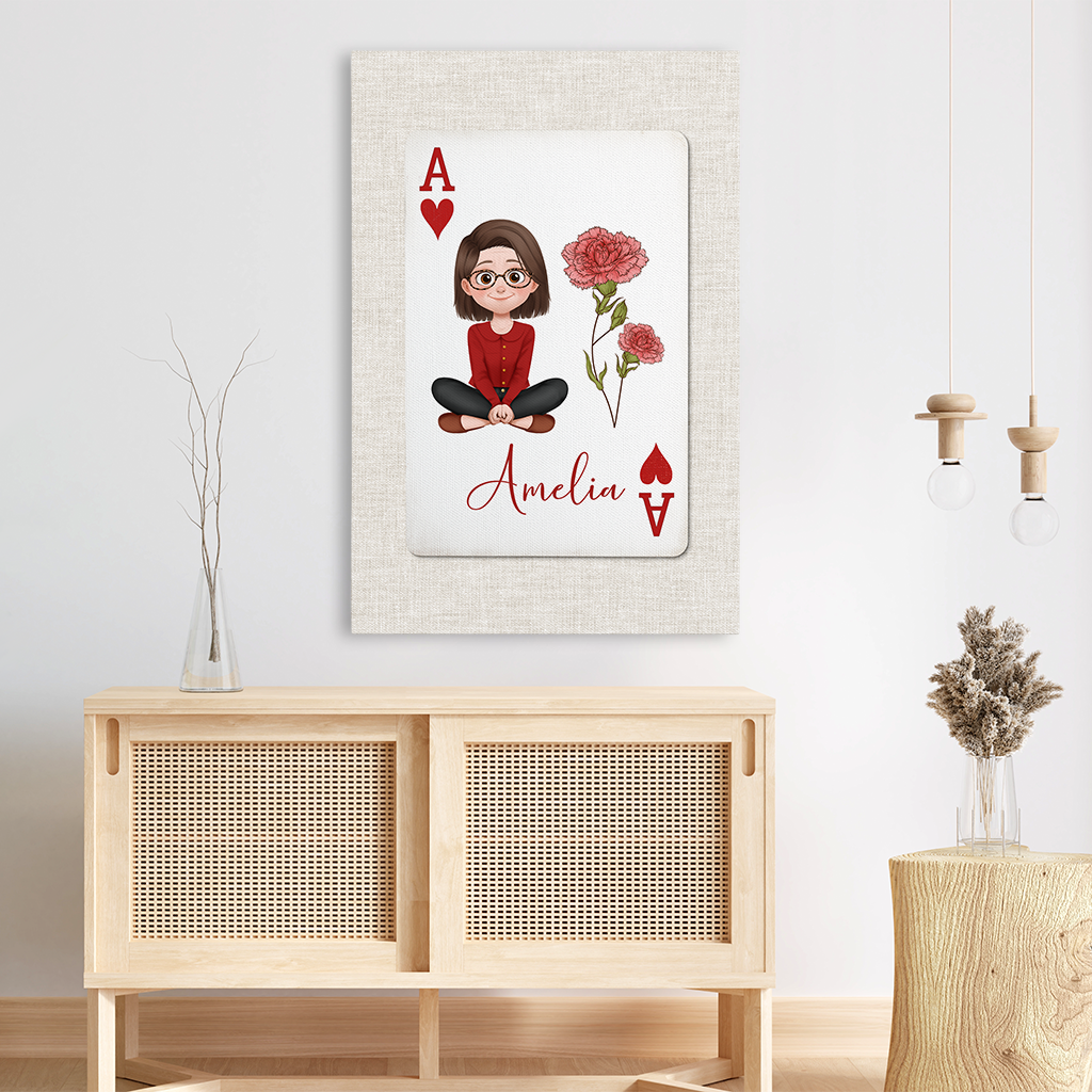 7976CUK3 personalised playing card canvas wall art for mumgrandma 7976ctfna