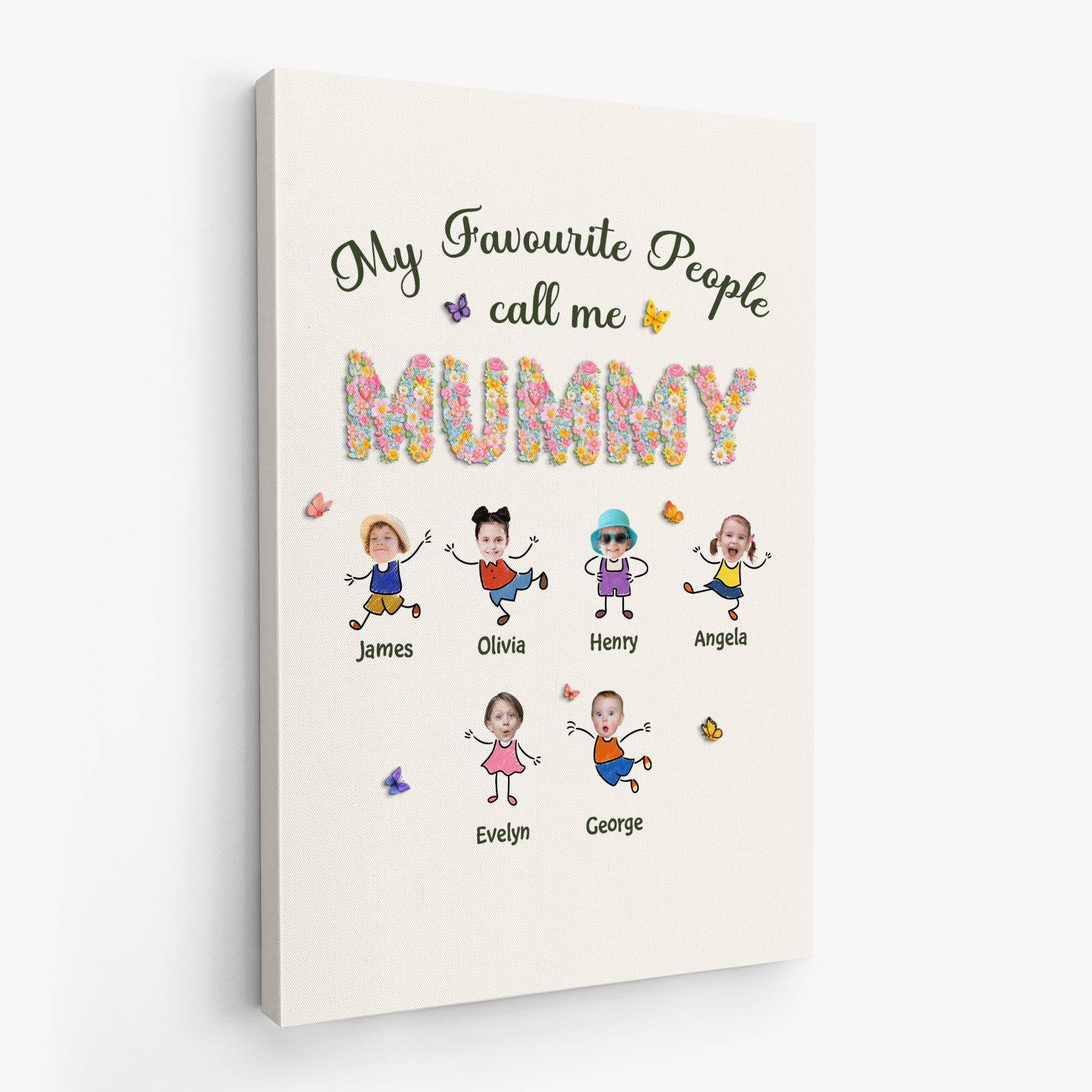 7977CUK2 personalised my favorite people call me grandma canvas with grandkids faces 7977ctyna