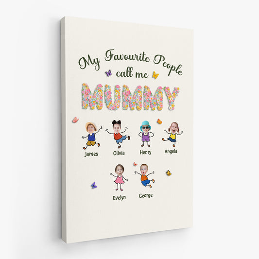 7977CUK2 personalised my favorite people call me grandma canvas with grandkids faces 7977ctyna